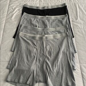 4 Men’s Hanes Cotton Blend Boxer Briefs 3XL Gray Black Comfort Flex Underwear